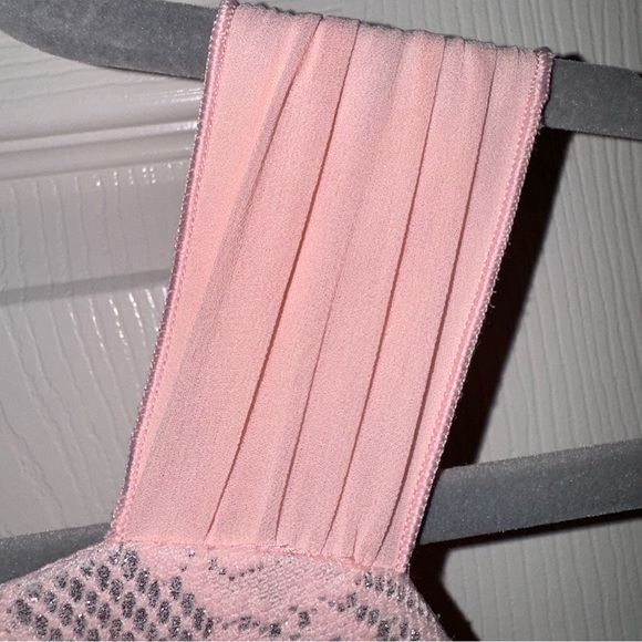 Elegant Lace Dress with chiffon train Coral/Silver 7 - Picture 4 of 9